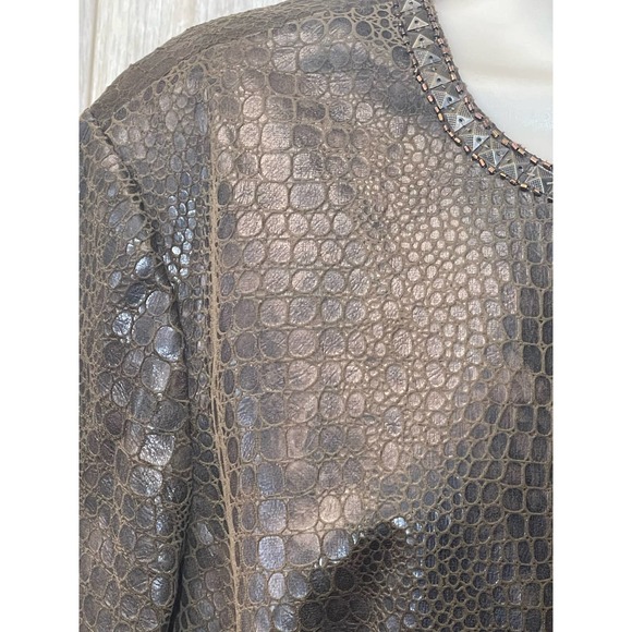 Chico’s Faux Leather Alligator Jacket - Picture 2 of 10